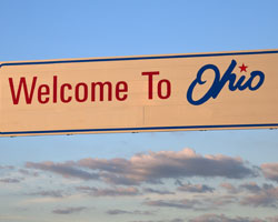 Welcome to Ohio sign over interstate